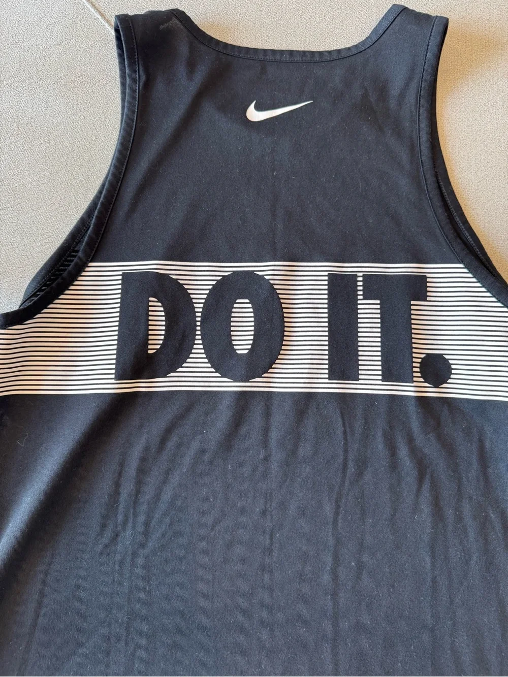 Nike Black Cropped Leggings and Tank Top Set with 'JUST DO IT' Graphic
